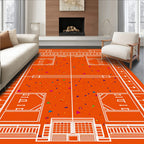Orange Abstract Confetti Triangles Rug