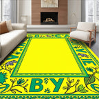 Whimsical Elephant Alphabet Border Rug