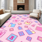 Playful Pink Alphabet Scatter Rug