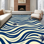 Azure Snowflake Wave Rug