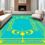 Golden Celestial Frame Aquamarine Rug