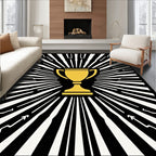 Golden Trophy Sunburst Stripes Rug