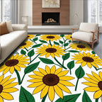 Golden Sunflower Foliage Delight Rug