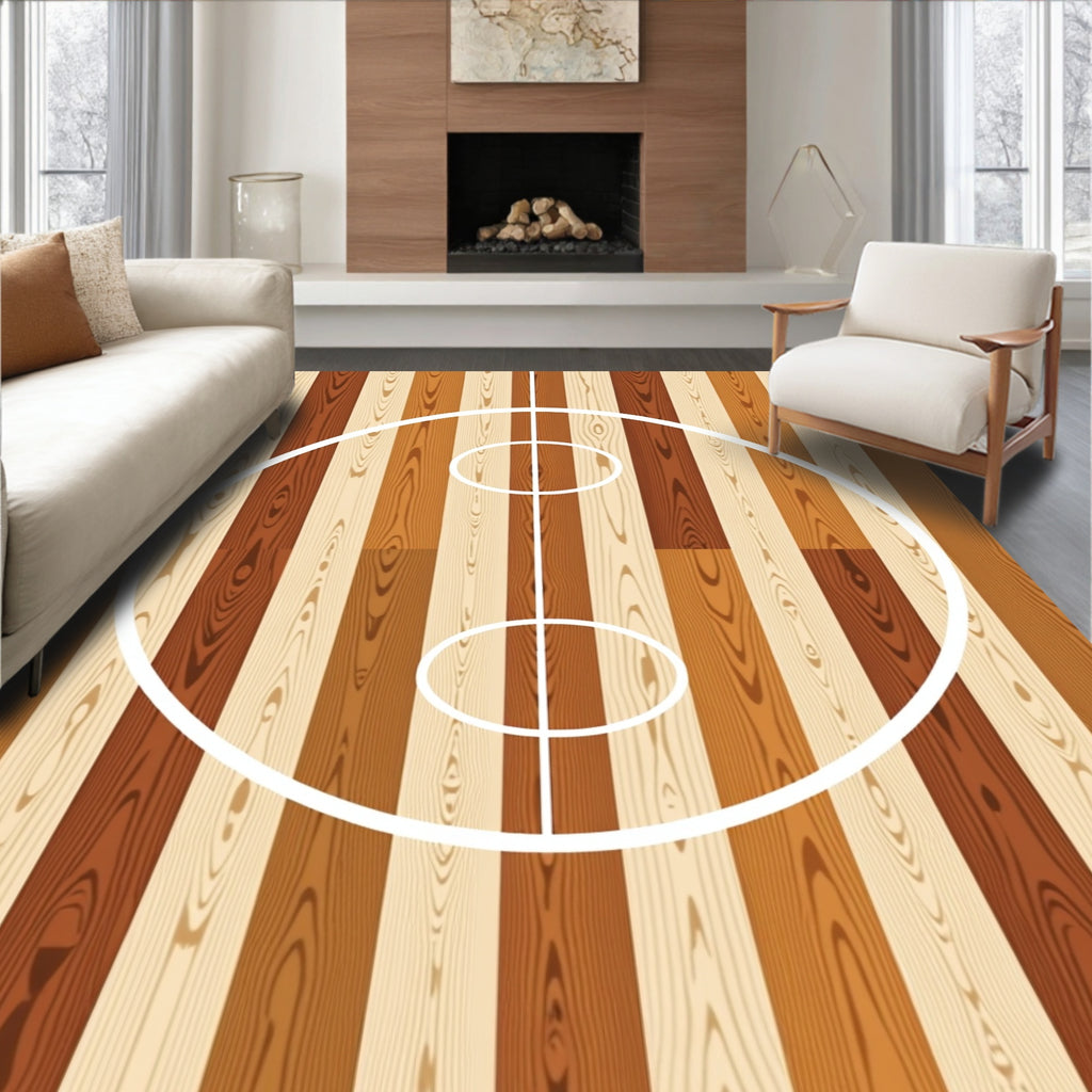 Wood Grain Hoop Court Rug