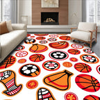Orange Red Ball Medley Rug