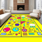 Cybernetic Abstract Geometric Circuitry Rug