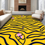 Bold Yellow Tiger Stripe Abstract Rug