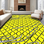 Bright Yellow Wire Mesh Texture Rug