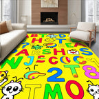 Cute Cartoon Alphabet Animal Collage Rug