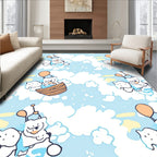 Whimsical Sky Bears Hot Air Balloon Adventure Rug