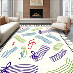 Musical Notes and Staff Lines Rug