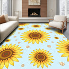 Sunny Yellow Sunflower Mandala Garden Rug