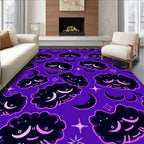 Dark Clouds Moon Stars Purple Rug