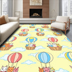 Cute Cats Hot Air Balloon Adventure Rug