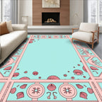 Oceanic Scallop Geometric Border Rug