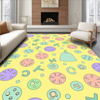Whimsical Pastel Circus Tents Letters Rug