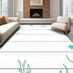 Coastal White Seashell Starfish Coral Rug