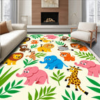 Jungle Safari Animals Playful Arrangement Rug