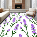 Lavender Floral Botanical Arrangement Rug