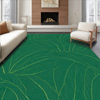 Emerald Green Leafy Woven Rug