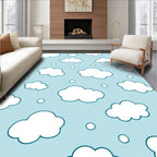 Whimsical Light Blue Cloudscape Rug