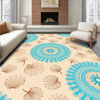 Celestial Blue Sunburst Medallion Rug