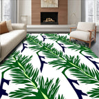 Emerald Green Feathery Leaf Vines Rug
