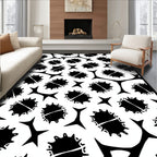 Black Spiky Orb Star Cluster Rug