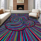 Vibrant Neon Swirl Burst Rug