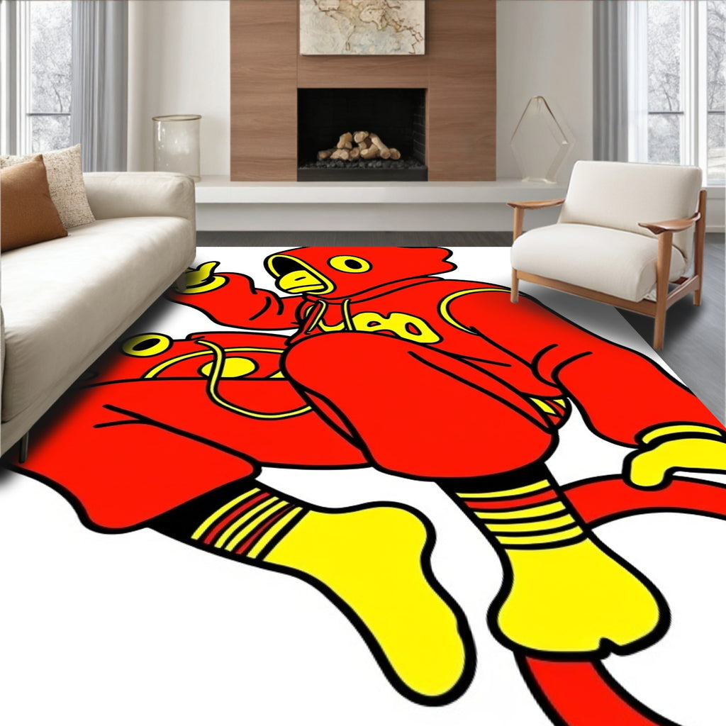 Radical Red Yellow Character Action Rug