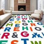 Bold Alphabet Colorful Typographic Rug
