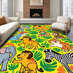 Jungle Friends Yellow Jungle Animals Rug
