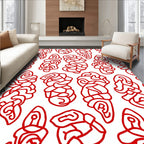 Crimson Labyrinthine Swirls Rug