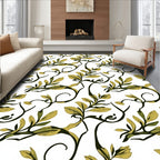 Whimsical Olive Green Vine Garland Rug