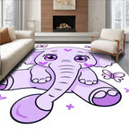 Kawaii Purple Elephant Butterfly Dream Rug