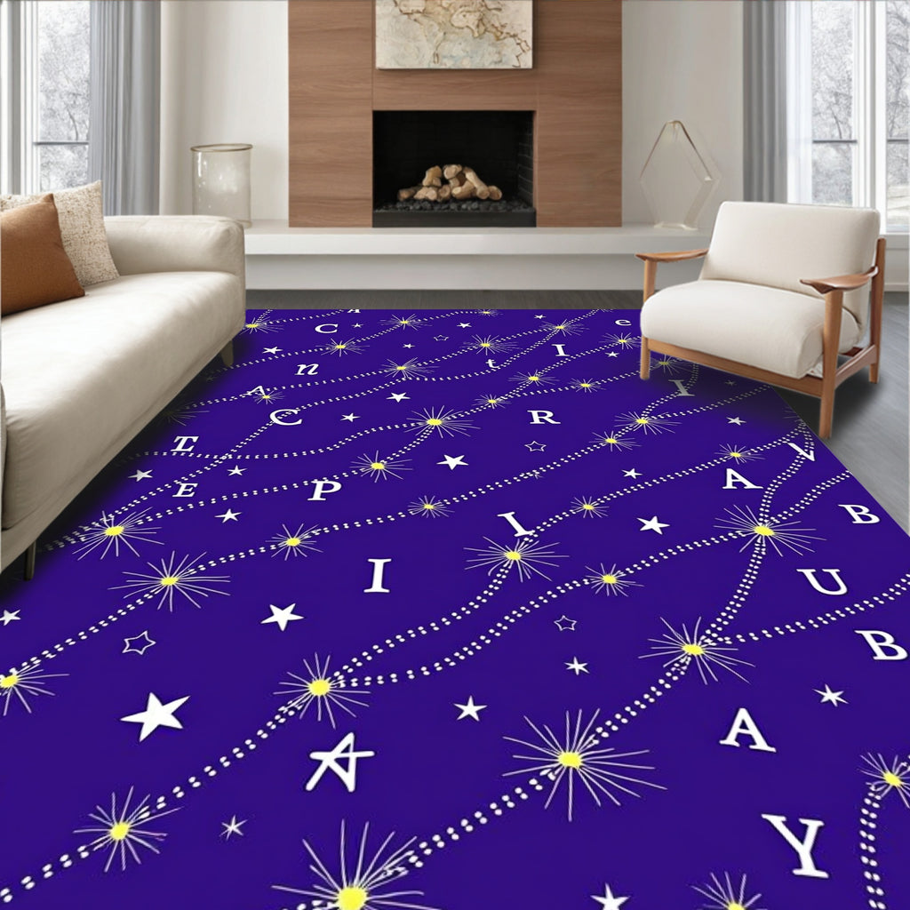 Celestial Starry Night Constellation Rug