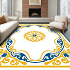 Royal Blue and Gold Filigree Medallion Rug