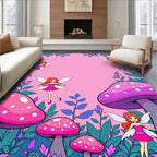 Whimsical Fairy Mushroom Garden Patch Rug