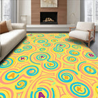 Playful Yellow Alphabet Swirls Rug