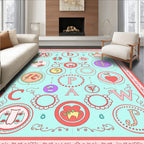 Playful Pastel Alphabet Garden Whimsy Rug