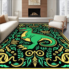 Green Dinosaur Jungle Swirl Rug