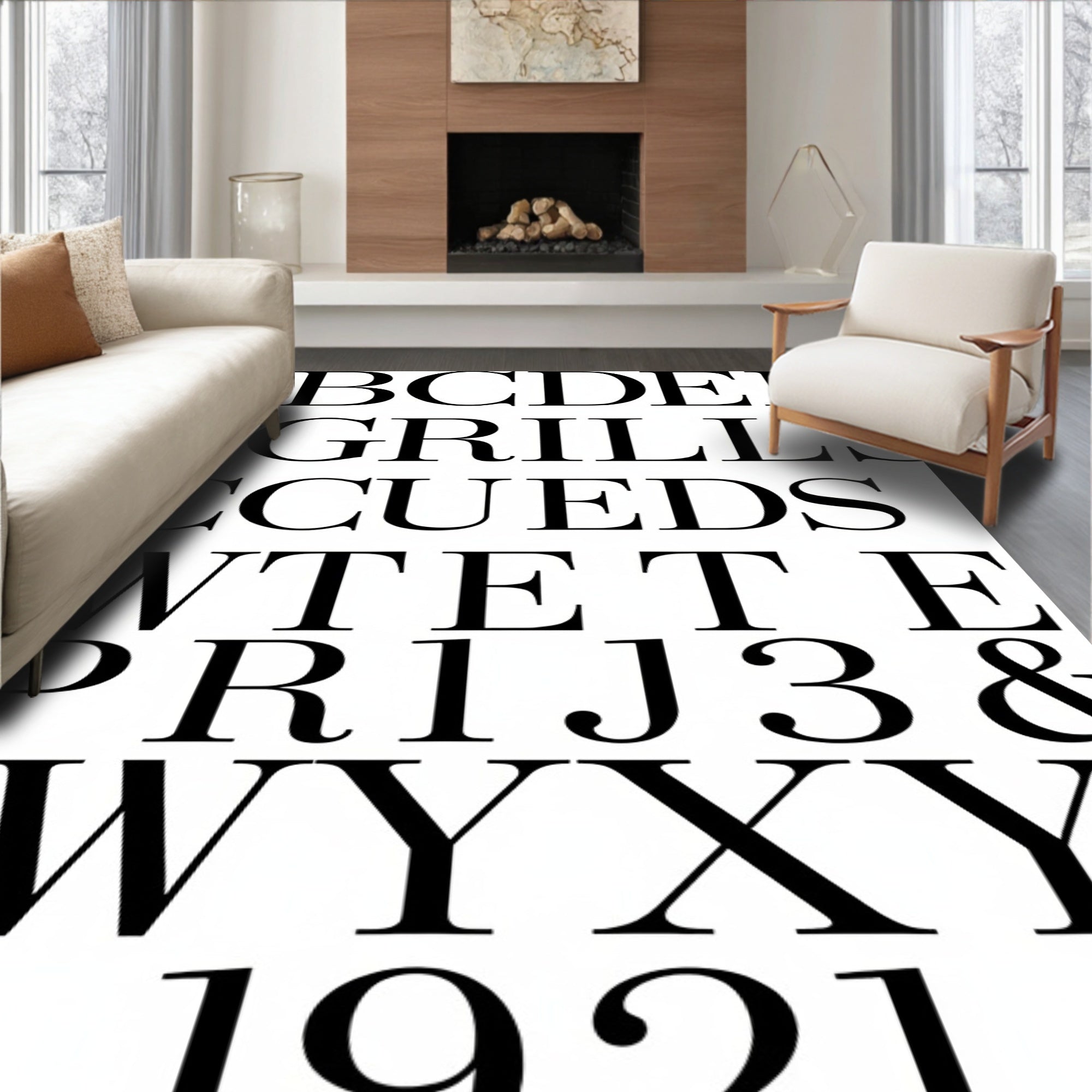 Bold Serif Alphabet Collection Rug