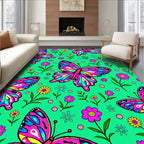 Vibrant Pink Butterfly Garden Flora Rug
