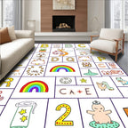Alphabet Rainbow Animal Character Rug