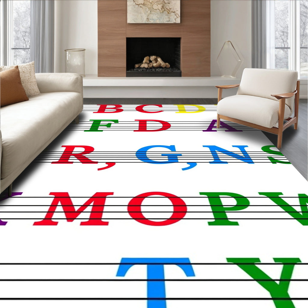 Colorful Alphabet Musical Notes Rug