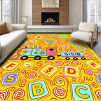 Whimsical Train Alphabet Fun Rug