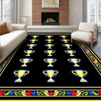 Golden Trophy Collection on Black Rug