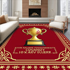 Gold Trophy Red Floral Border Rug