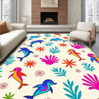 Colorful Dolphin Tropical Sea Life Rug