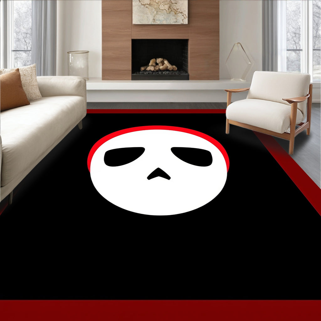 Bold Red Skull Aura Rug